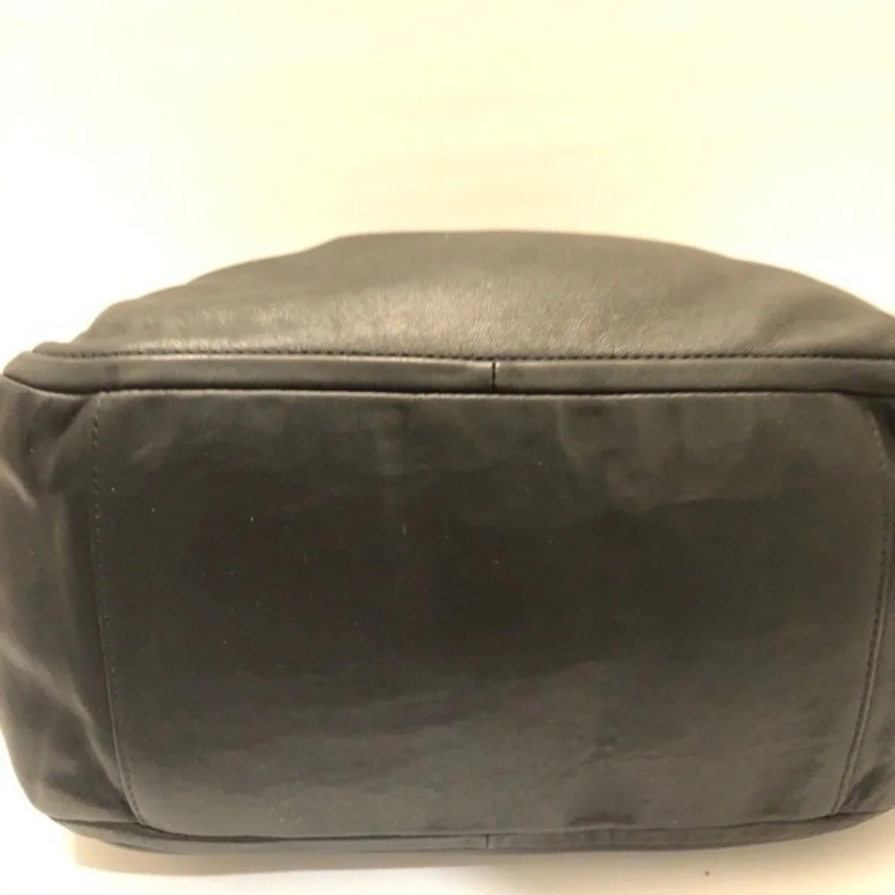 Coach black leather Parker hobo pleaded bag